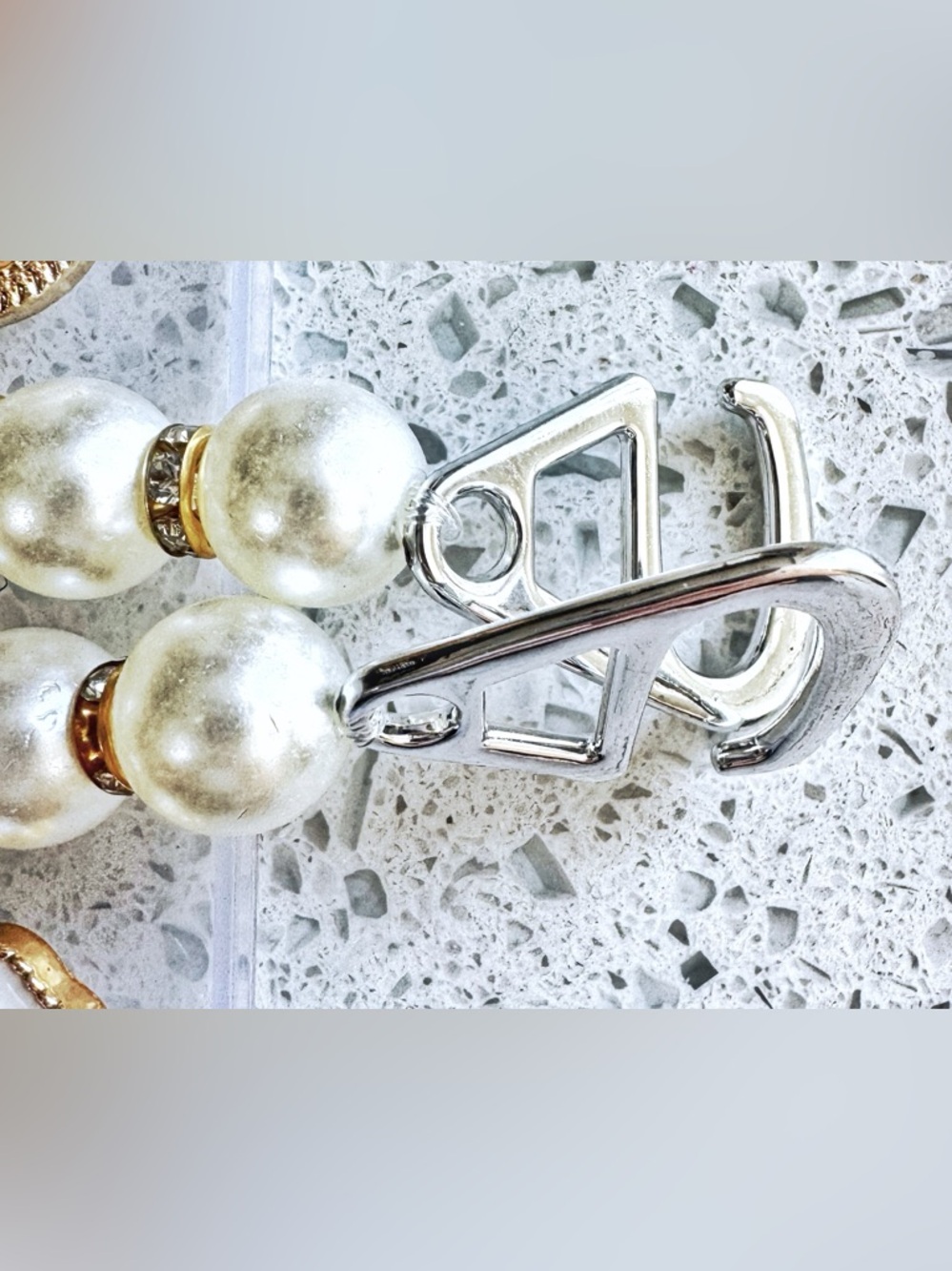 Croc Charms Pearl Gold Rhinestone Jibbitz Set Chunky Floral Designer Style y2k - Picture 6 of 7